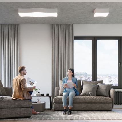 Plafón SQUARE 6xE27/60W/230V blanco