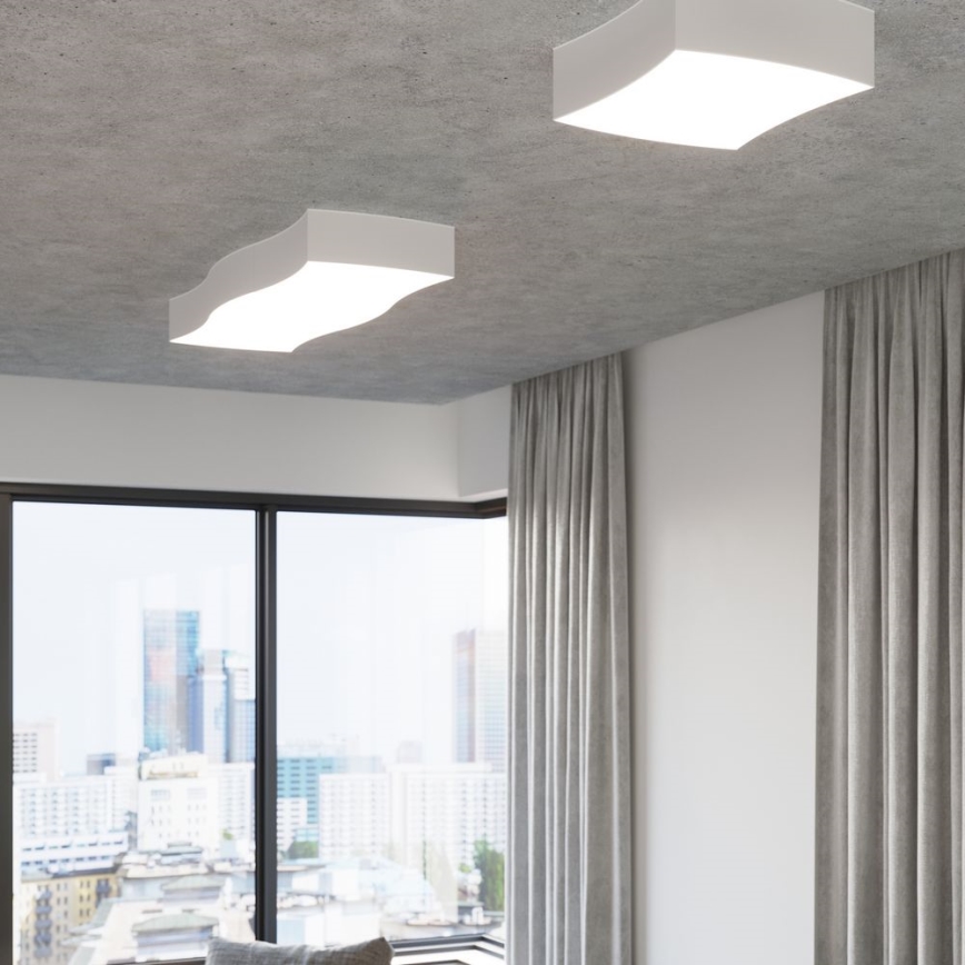 Plafón SQUARE 6xE27/60W/230V blanco