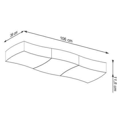 Plafón SQUARE 6xE27/60W/230V blanco