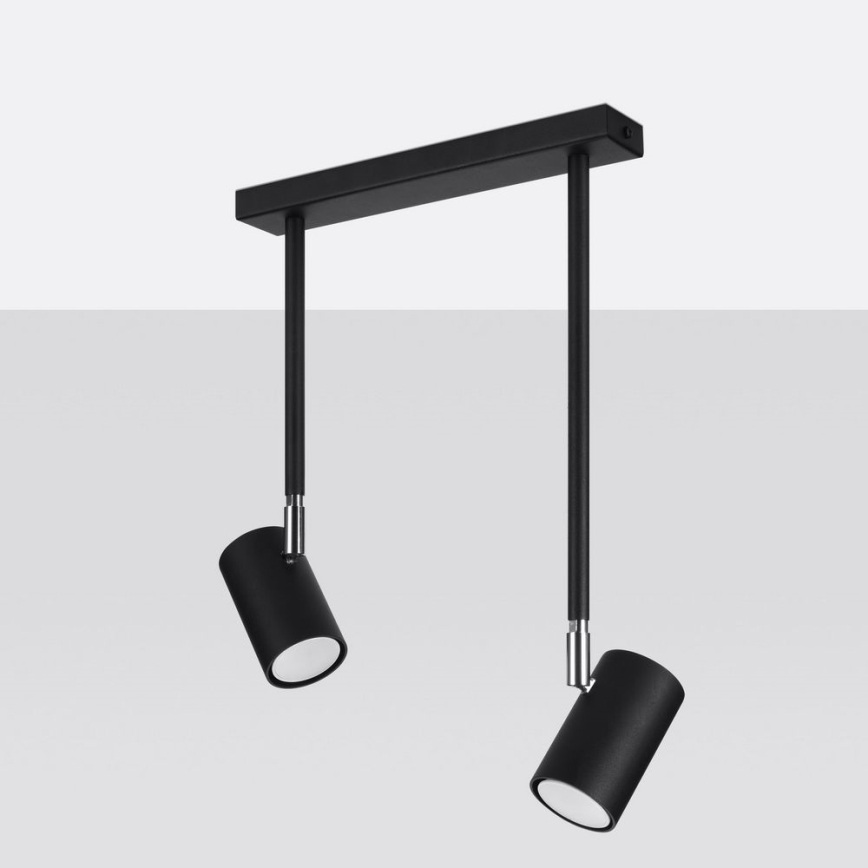 Lámpara colgante NORANO 2xGU10/40W/230V negro