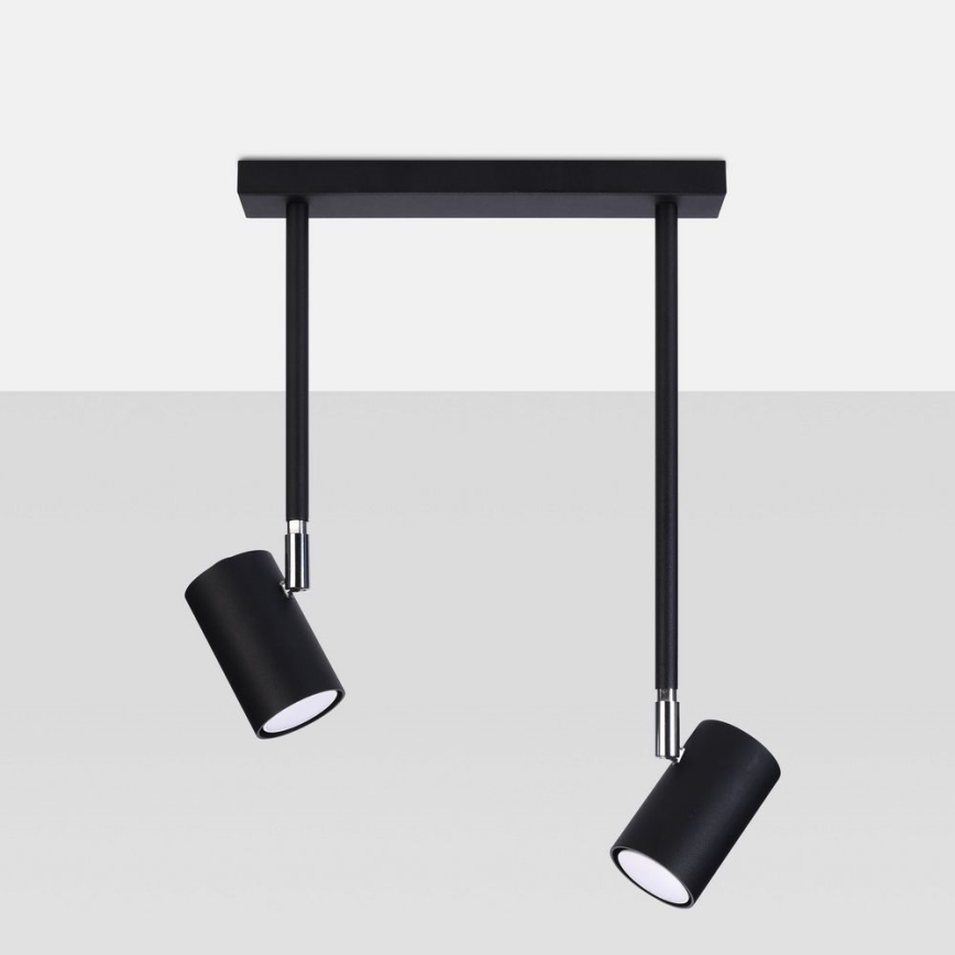Lámpara colgante NORANO 2xGU10/40W/230V negro