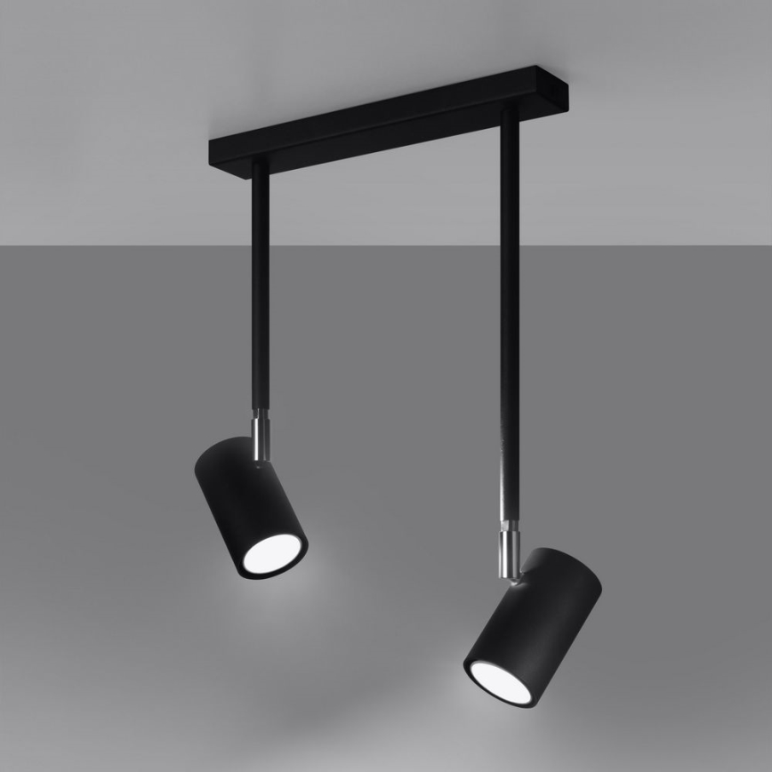 Lámpara colgante NORANO 2xGU10/40W/230V negro