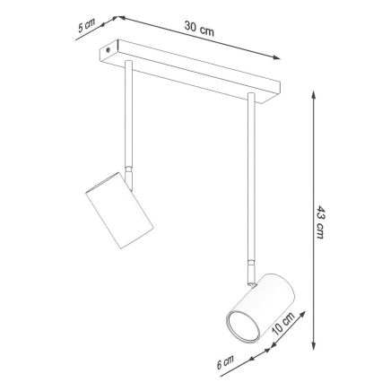 Lámpara colgante NORANO 2xGU10/40W/230V negro