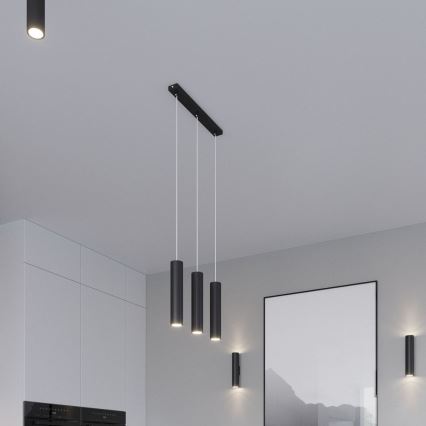 Lámpara colgante LAGOS 3xGU10/10W/230V negro