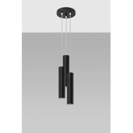 Lámpara colgante LAGOS 3xGU10/10W/230V negro