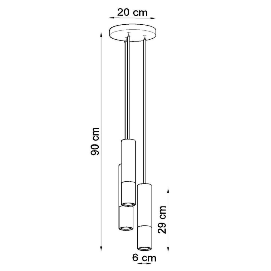 Lámpara colgante LAGOS 3xGU10/10W/230V negro