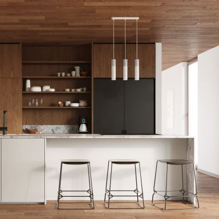Lámpara colgante BORGIO 3xGU10/40W/230V concreto/metal blanco