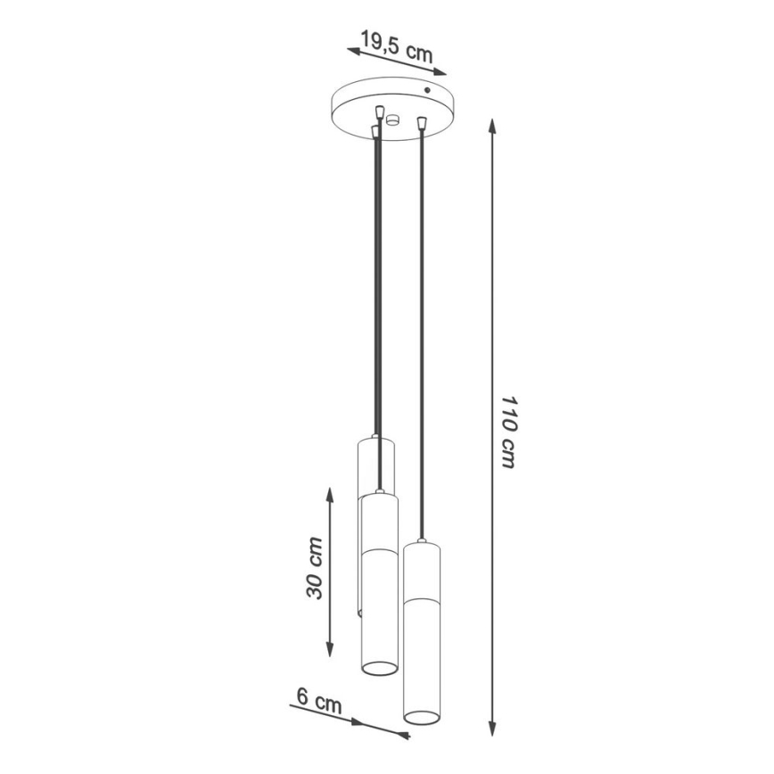 Lámpara colgante BORGIO 3xGU10/40W/230V concreto/metal blanco