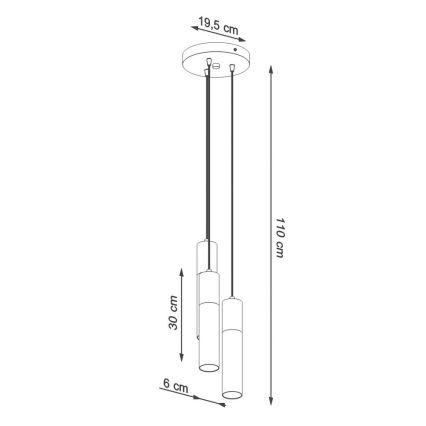 Lámpara colgante BORGIO 3xGU10/40W/230V concreto/metal negro