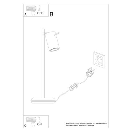 Lámpara de mesa RING 1xGU10/10W/230V negro