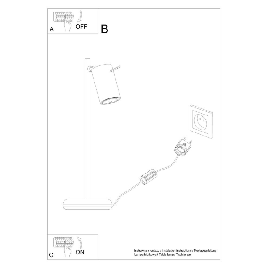 Lámpara de mesa RING 1xGU10/10W/230V negro