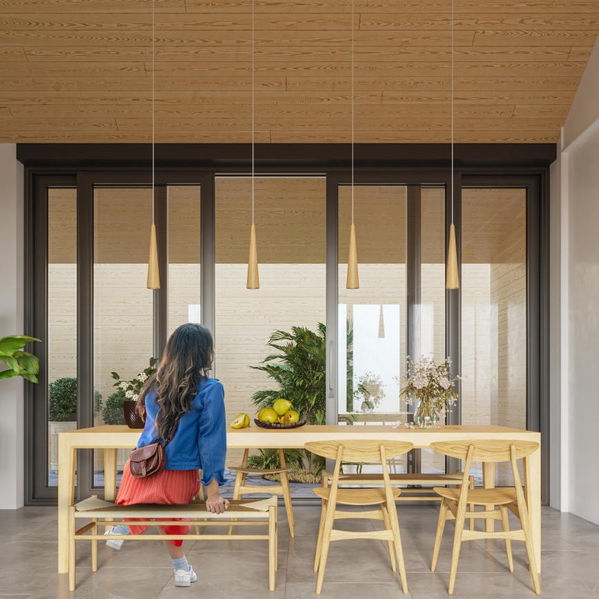 Lámpara colgante SULA con cable 1xGU10/10W/230V, Ø 8 cm, beige