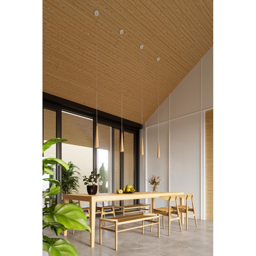 Lámpara colgante SULA con cable 1xGU10/10W/230V, Ø 8 cm, beige