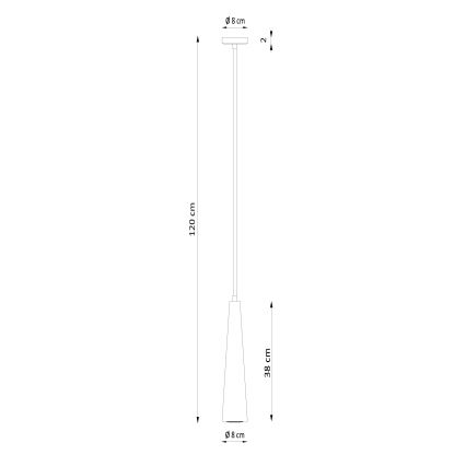Lámpara colgante SULA con cable 1xGU10/10W/230V, Ø 8 cm, beige
