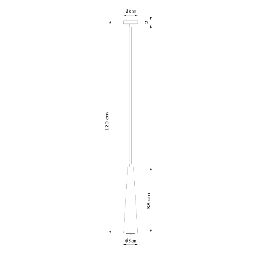 Lámpara colgante SULA con cable 1xGU10/10W/230V, Ø 8 cm, beige