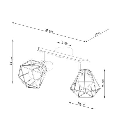 Lámpara de techo ARTEMIS 2xE14/40W/230V blanca