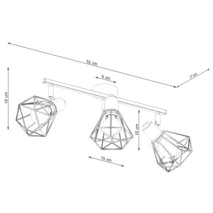 Lámpara de techo ARTEMIS 3xE14/40W/230V blanca