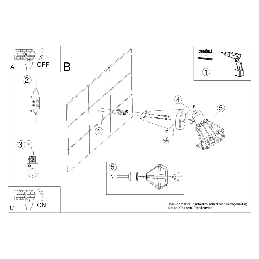 Foco de pared ARTEMIS 1xE14/40W/230V negro