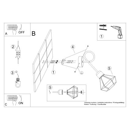 Lámpara de pared ARTEMIS 1xE14/40W/230V negra