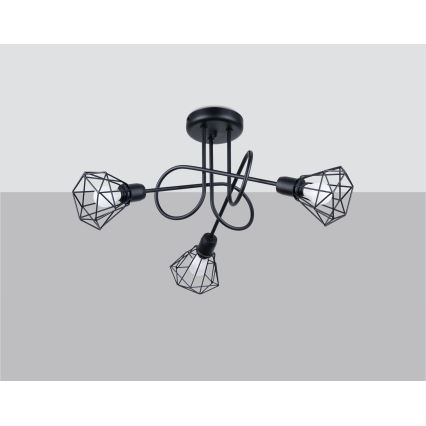 Lámpara colgante ARTEMIS 3xE14/40W/230V negro