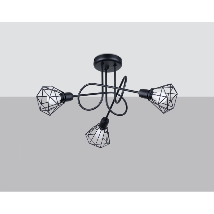 Lámpara colgante ARTEMIS 3xE14/40W/230V negro
