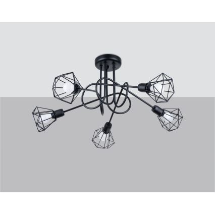 Lámpara colgante ARTEMIS 5xE14/40W/230V negro