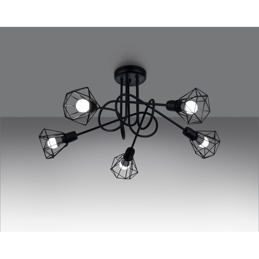 Lámpara colgante ARTEMIS 5xE14/40W/230V negro