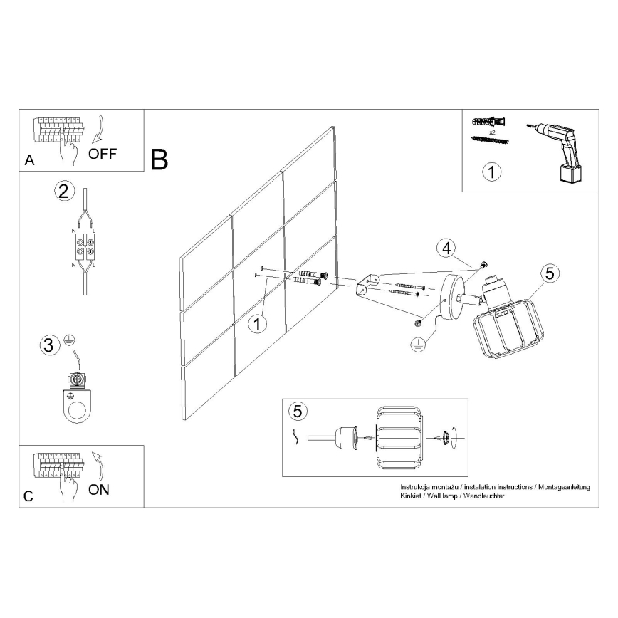 Aplique de pared BELUCI 1xE14/40W/230V blanco
