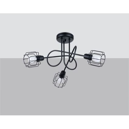Lámpara colgante BELUCI 3xE14/40W/230V negro