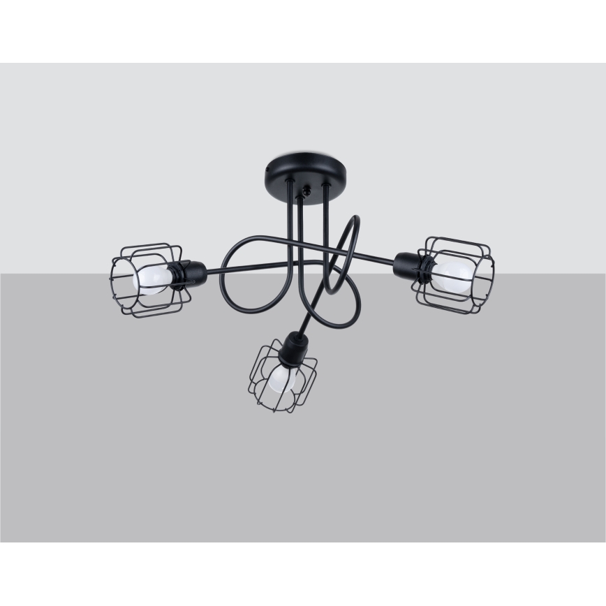 Lámpara colgante BELUCI 3xE14/40W/230V negro