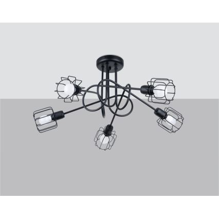 Lámpara colgante BELUCI 5xE14/40W/230V negro