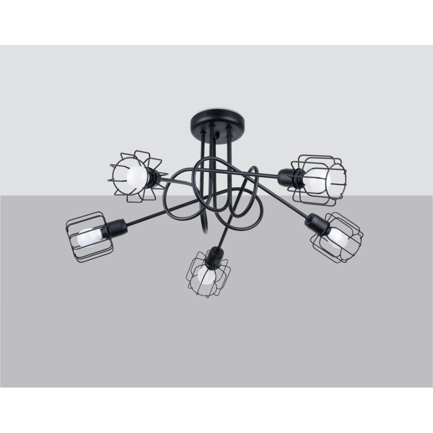 Lámpara colgante BELUCI 5xE14/40W/230V negro