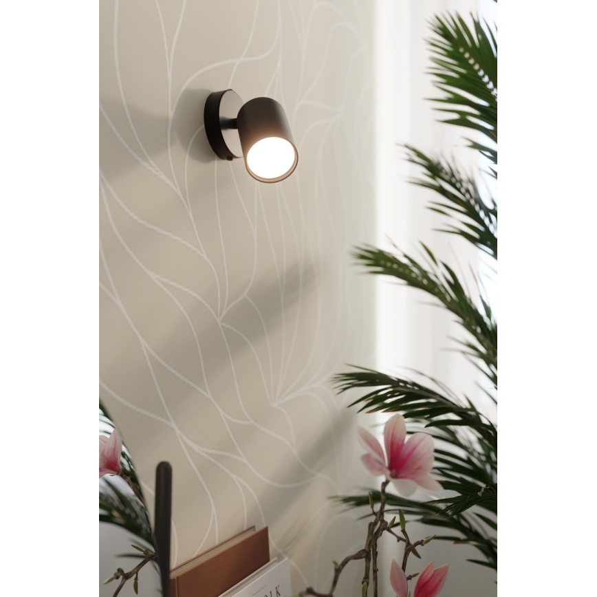 Aplique de pared con foco LEMMI 1xGU10/40W/230V negro