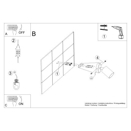 Aplique de pared con foco LEMMI 1xGU10/40W/230V negro