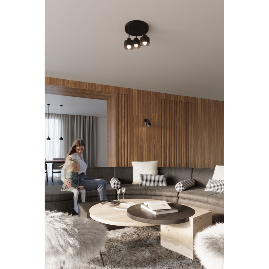 Lámpara de pared SAVAR 1xE27/60W/230V negra