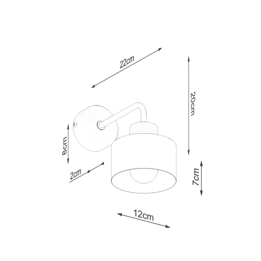 Lámpara de pared SAVAR 1xE27/60W/230V negra