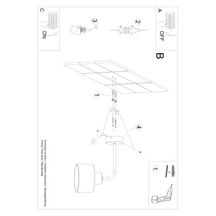 Lámpara de pared SAVAR 1xE27/60W/230V negra