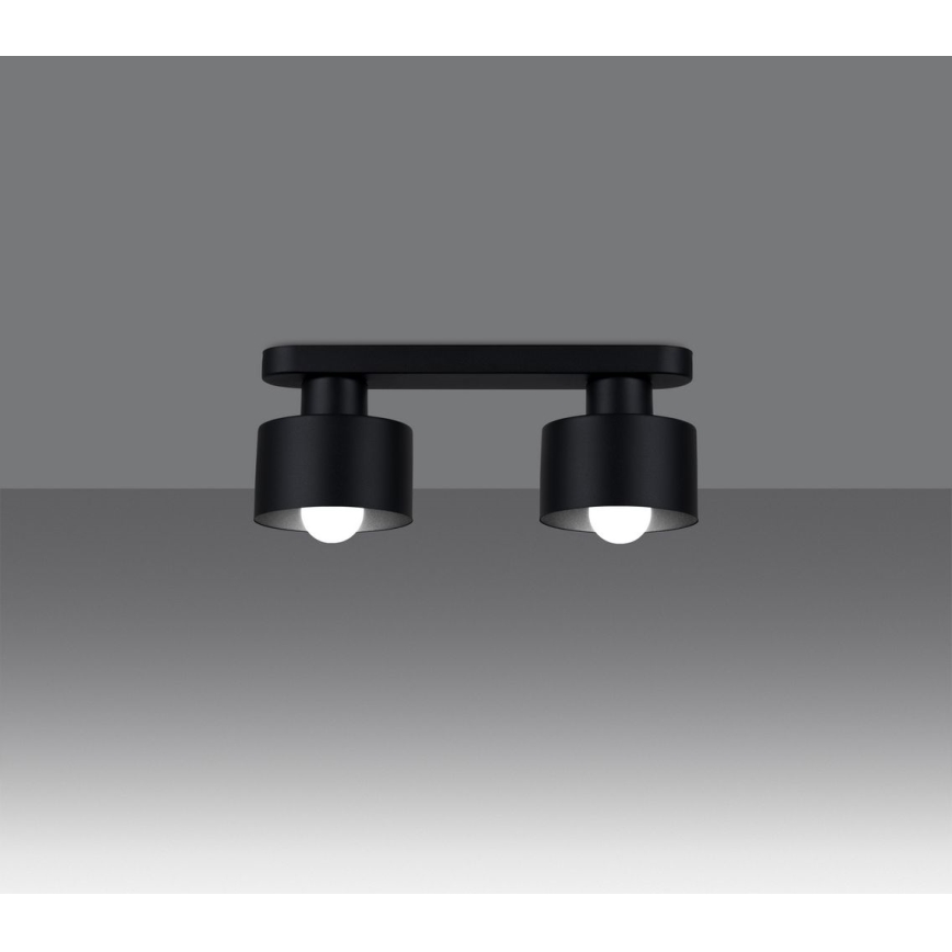 Lámpara de techo SAVAR 2xE27/60W/230V negra
