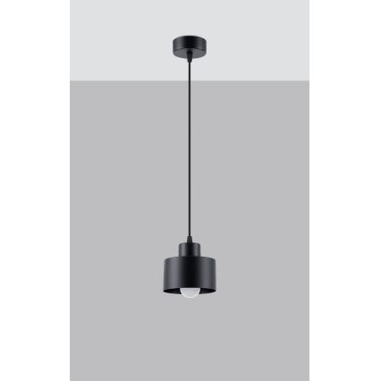Lámpara colgante con cable SAVAR 1xE27/60W/230V negro