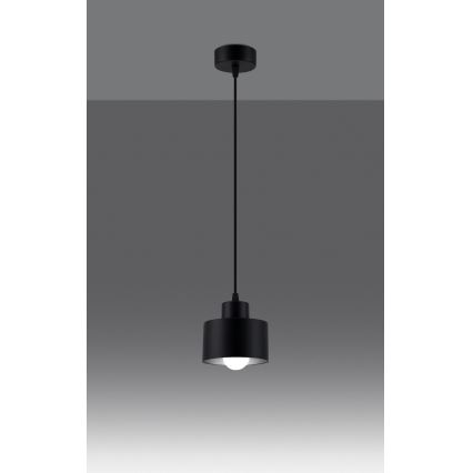 Lámpara colgante con cable SAVAR 1xE27/60W/230V negro