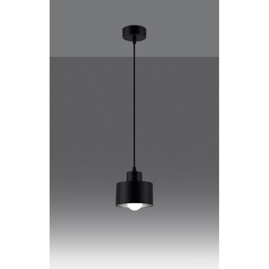 Lámpara colgante con cable SAVAR 1xE27/60W/230V negro