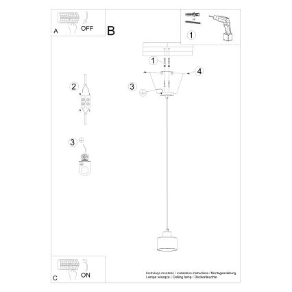 Lámpara colgante con cable SAVAR 1xE27/60W/230V negro