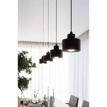 Lámpara colgante con cable SAVAR 3xE27/60W/230V negro