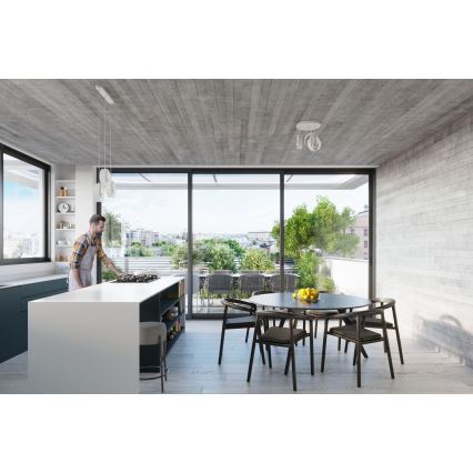 Lámpara colgante con cable TITRAN 1xE27/60W/230V blanca