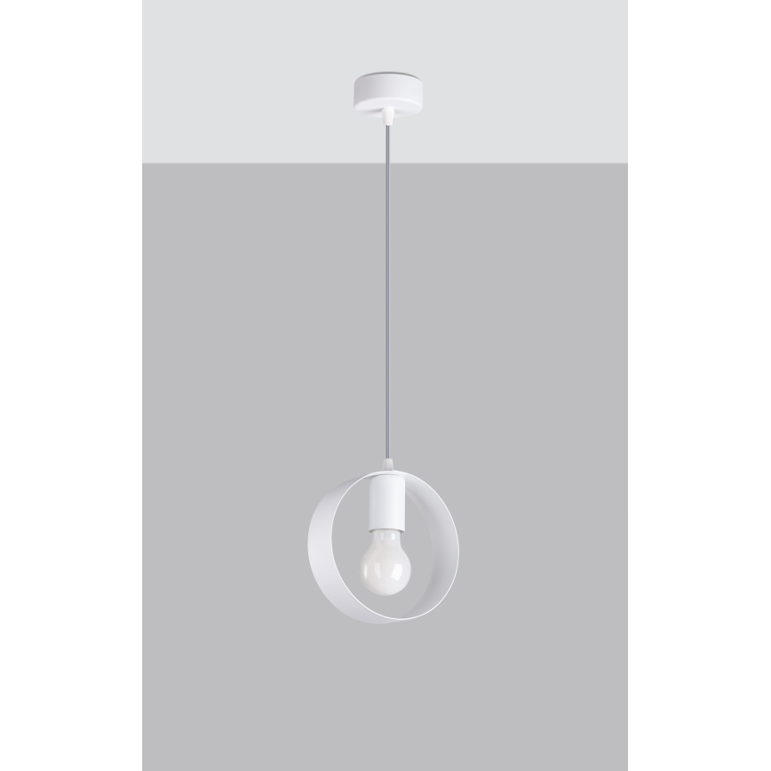 Lámpara colgante con cable TITRAN 1xE27/60W/230V blanca