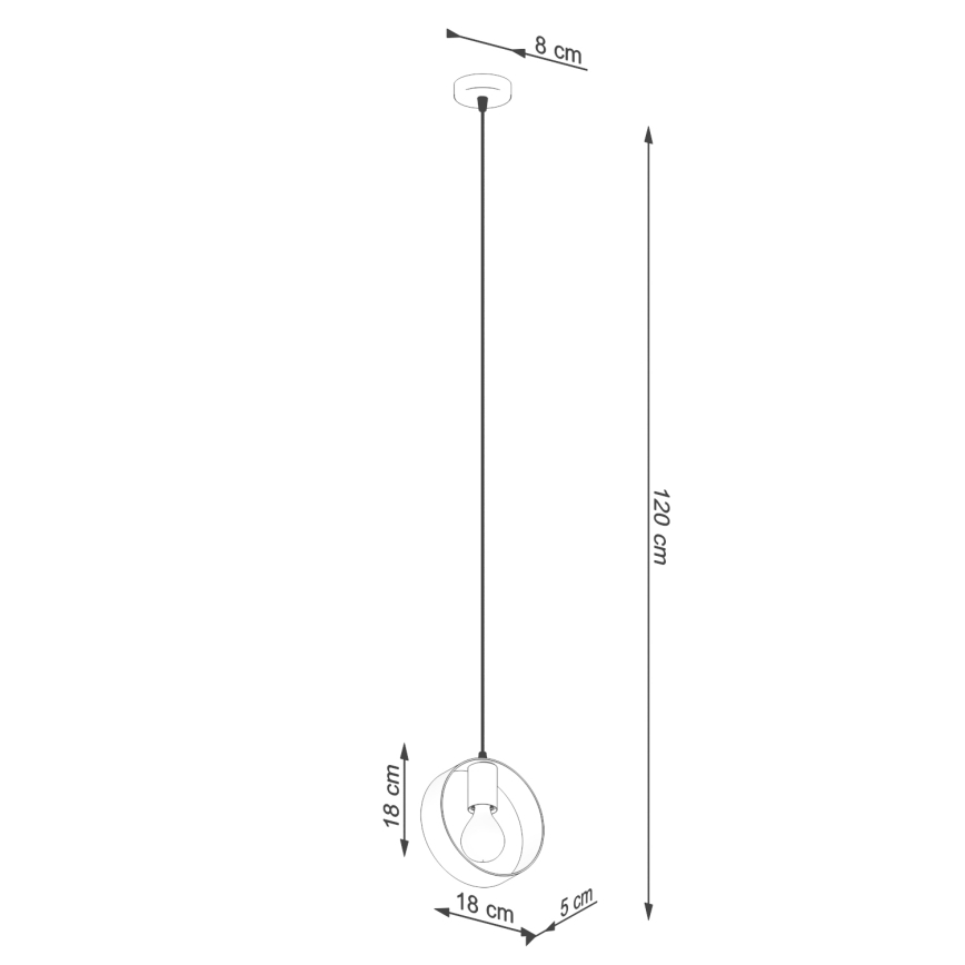 Lámpara colgante con cable TITRAN 1xE27/60W/230V blanca
