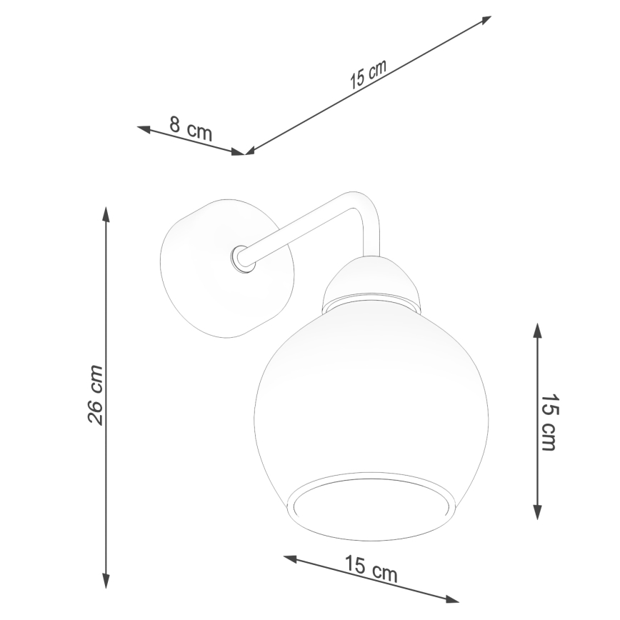 Lámpara de pared ALINO 1xE27/60W/230V negra