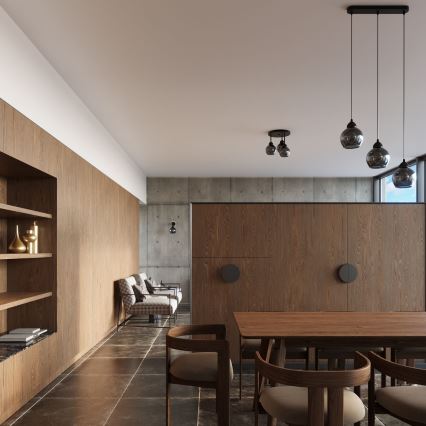 Lámpara colgante en barra ALINO 3xE27/60W/230V negro