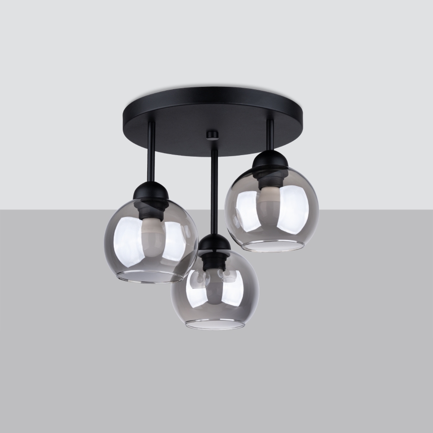 Lámpara colgante ALINO 3xE27/60W/230V negro