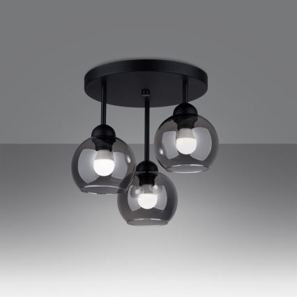 Lámpara colgante ALINO 3xE27/60W/230V negro